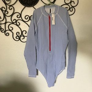 J Crew one piece swimsuit-rushguard